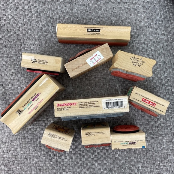 Vintage & assorted mixed themes rubber stamps collection teddy bears butterfly - Picture 2 of 5